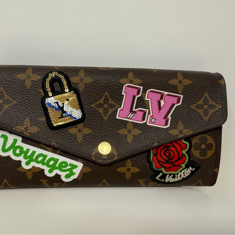 Louis Vuitton Brown Monogram Wallet with Unique Flair